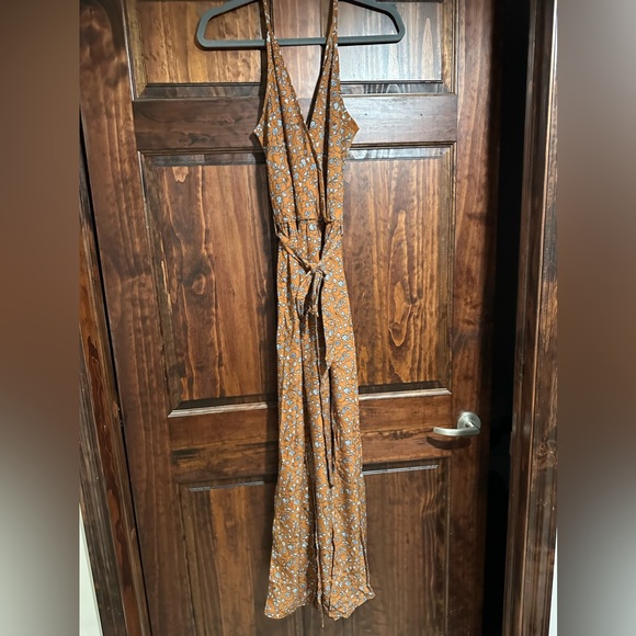 Women’s super flowy, floral dress, leg slit, L - Picture 2 of 2